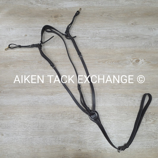 Flat Adjustable Breastplate with Standing Martingale Attachment, Brown, Cob