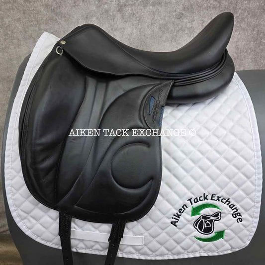 2014 Devoucoux Loreak Monoflap Dressage Saddle, 18.5" Seat, 3 Flap, Medium Wide Tree, D3D Panels, Full Buffalo Leather