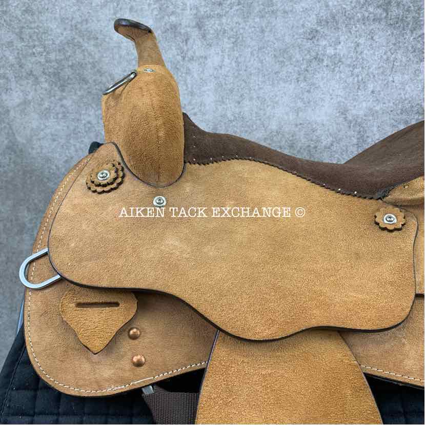 Roughout Training Western Saddle, 16" Seat, Regular Tree - Semi QH Bars