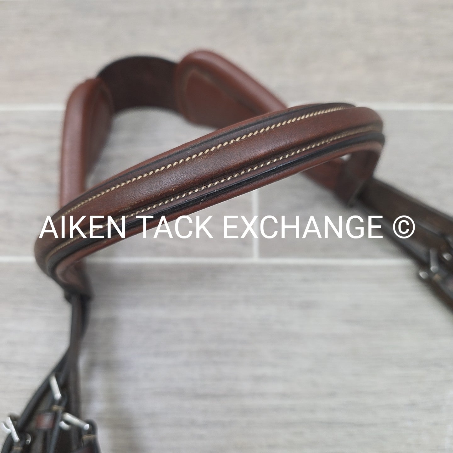 Arion Fancy Stitched Flash Noseband Monocrown Bridle, No Reins, Brown, Size Full