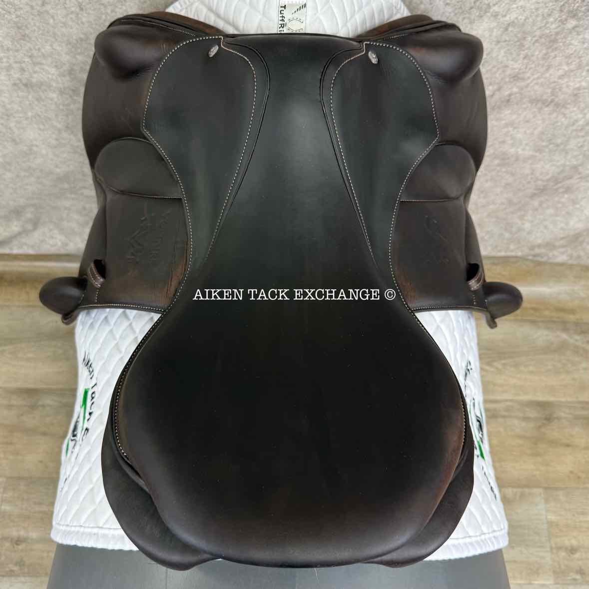 2018 Voltaire Lexington Monoflap Jump Saddle, 18.5" Seat, 2AA Flap, MW/W Tree, FIN Panels, Full Buffalo Leather