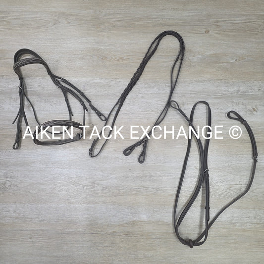 BARGAIN BUNDLE: Round Raised Fancy Stitched Bridle with Laced Reins & Matching S