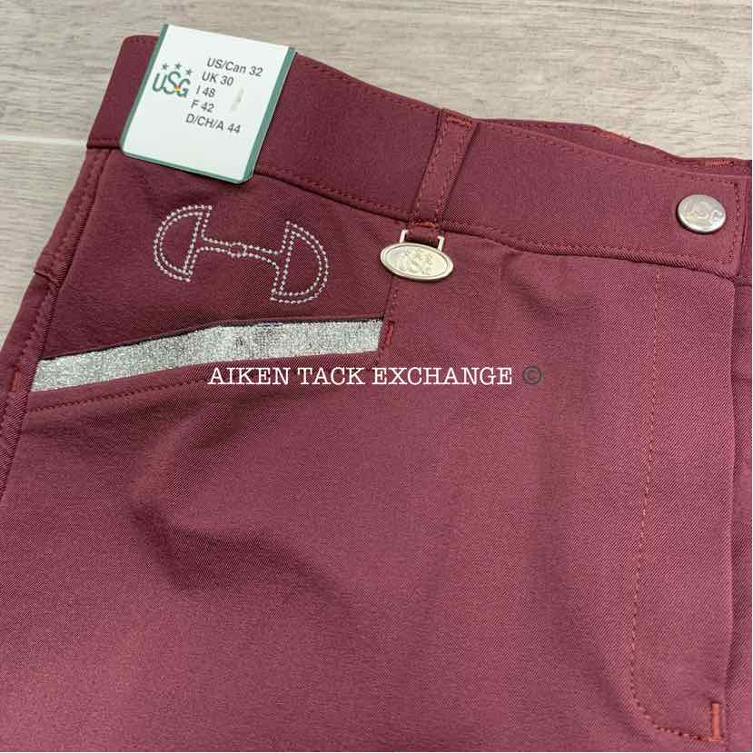 KL Select USG "Meghan" Silicone Full Seat Breeches, Size 32