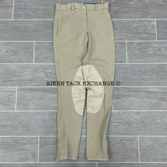 TuffRider Light Cotton Low Rise Knee Patch Breeches, Size 24