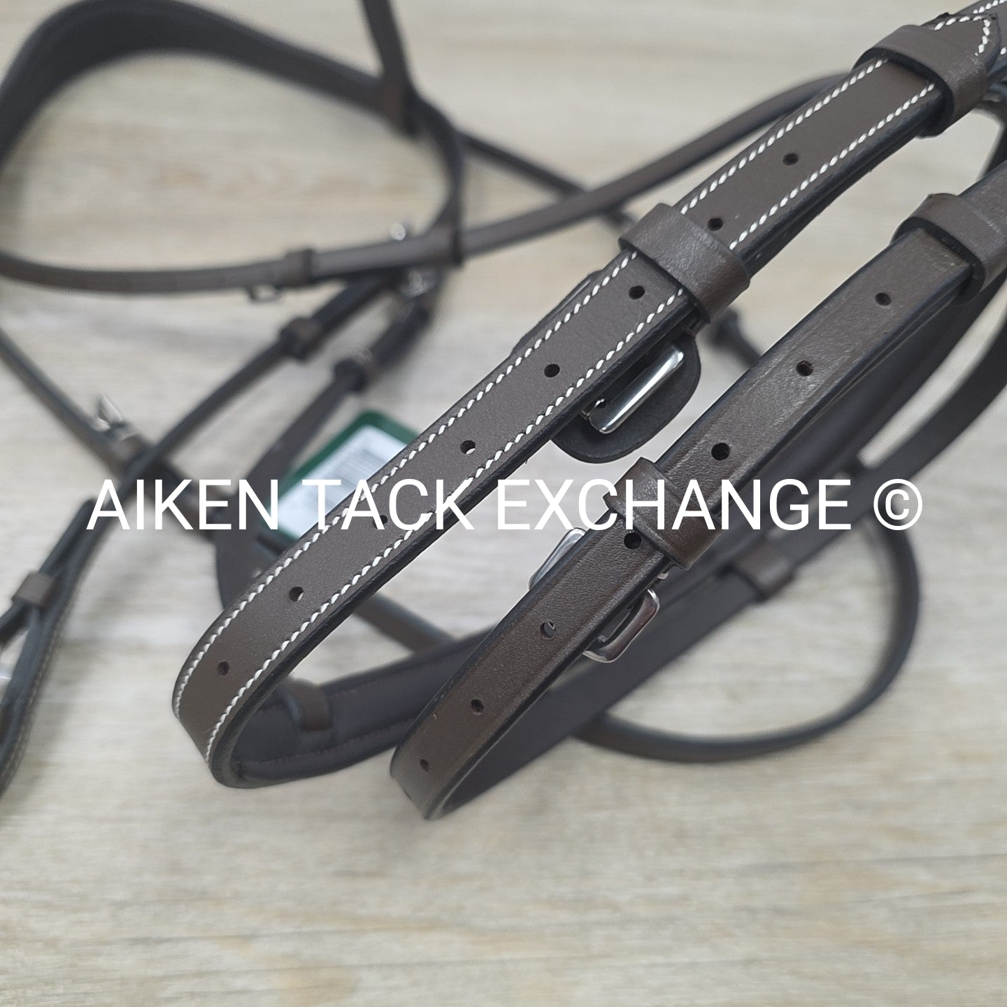 HDR Pro Mono Crown Flash Bridle with Rubber Reins, Havana, Oversize