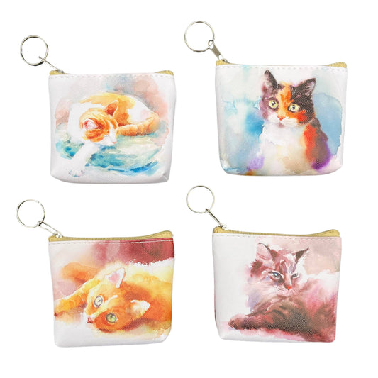 Barn Cats Set of 12 Key Chain Coin Purses: Colorful / STD