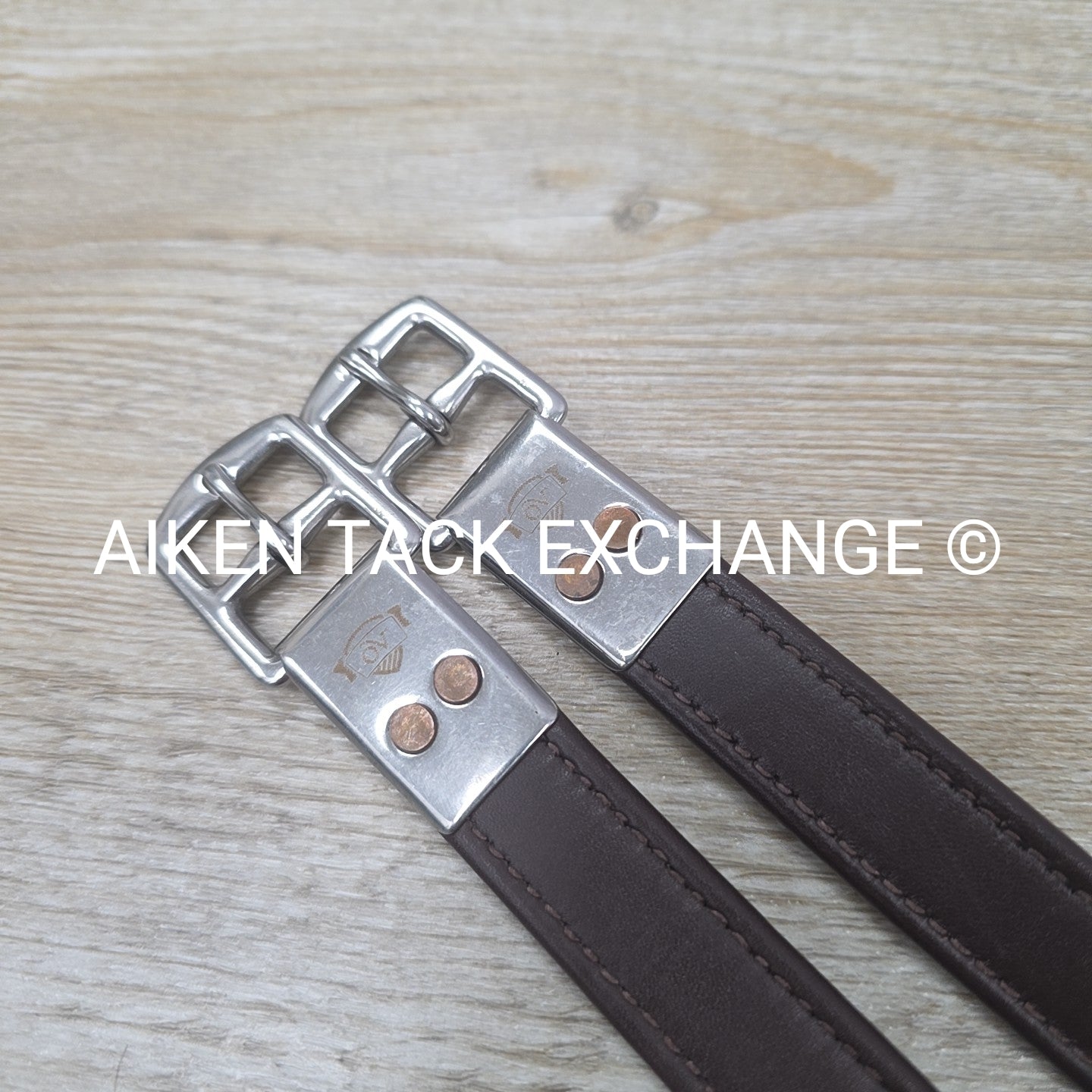 Ovation Covered Stirrup Leathers with Clasp End, Dark Brown, 54"