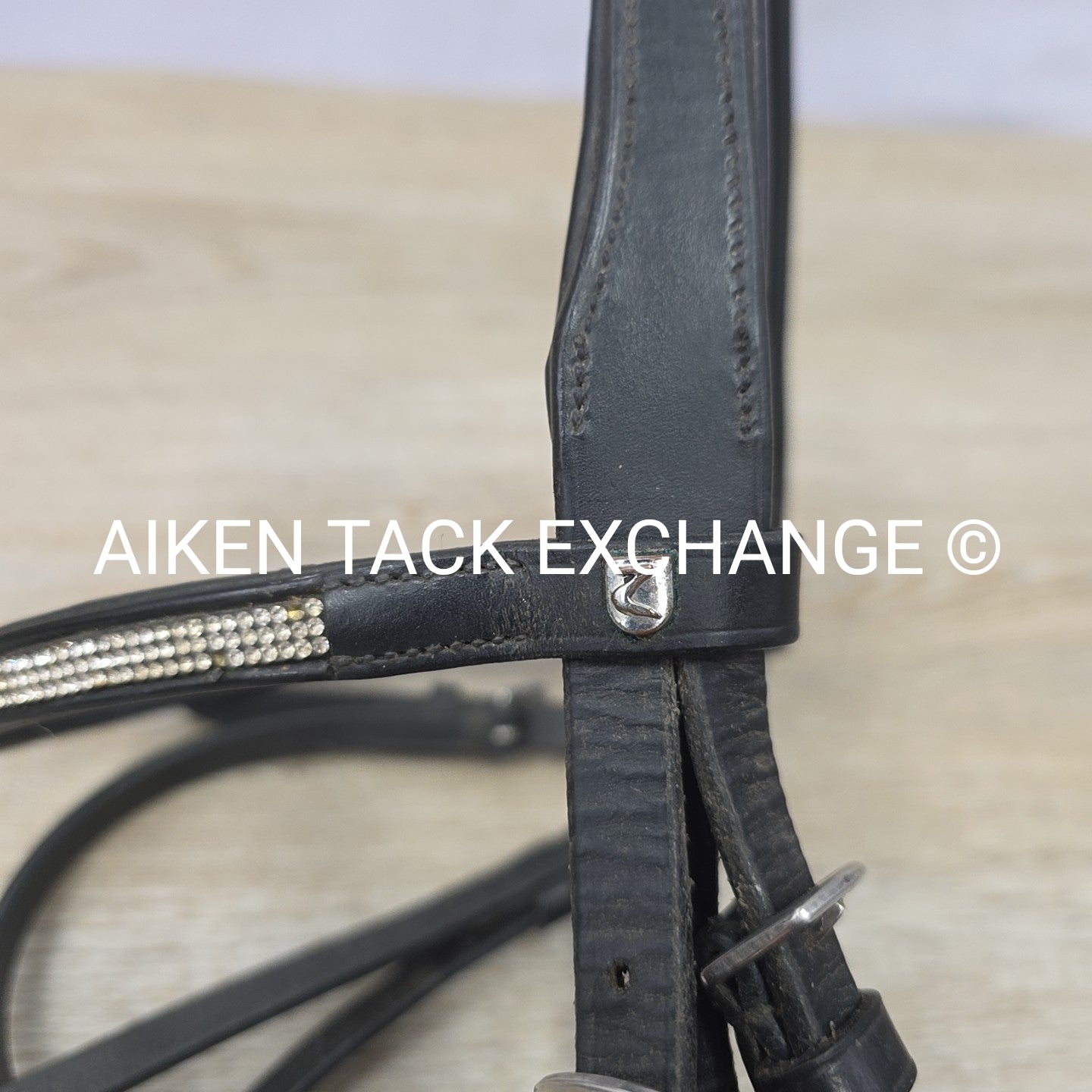 Horze Dressage Bridle with Rubber Reins, Black, Size Full