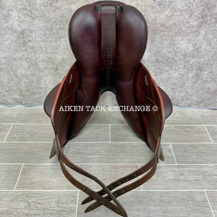 2017 Devoucoux Chiberta O Monoflap Jump Saddle, 17.5" Seat, 3AA Flap, Medium Wide Tree, D3D Panels, Full Buffalo Leather