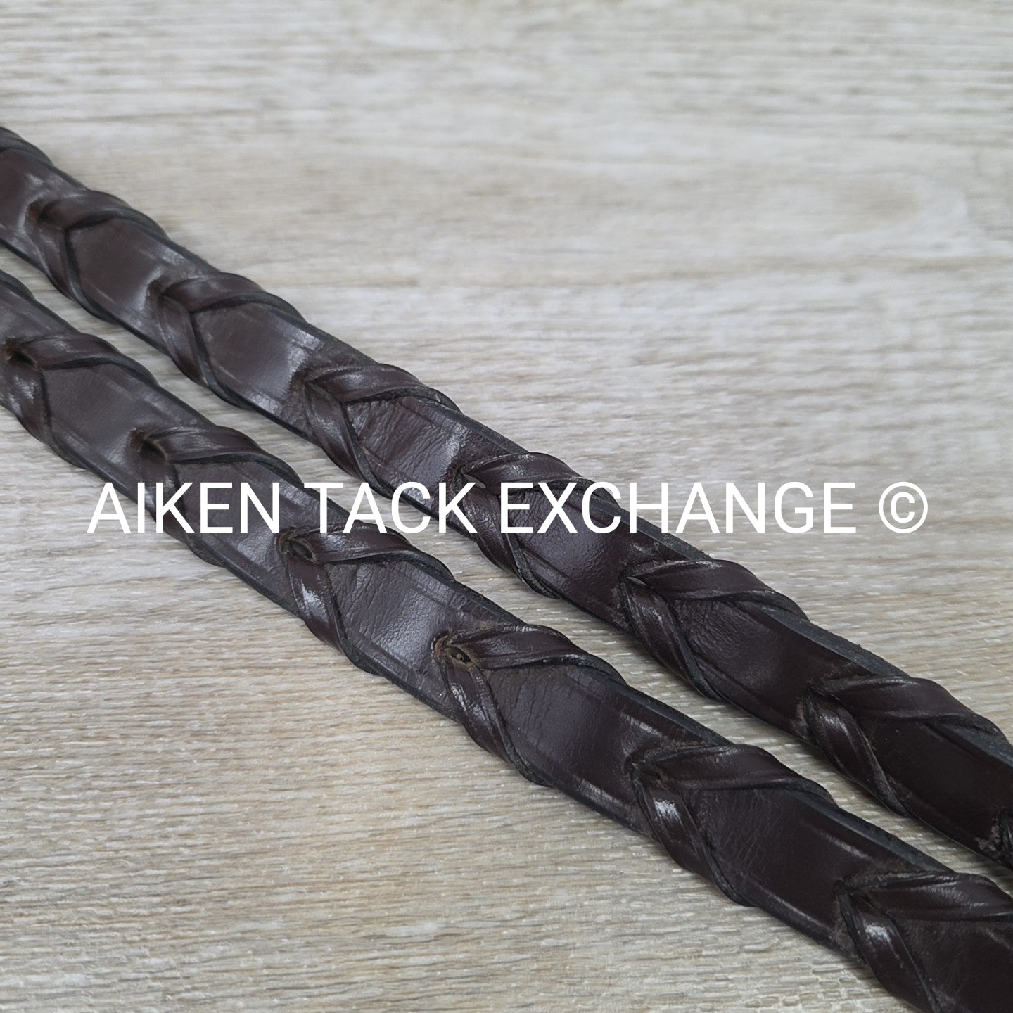 KL Select Black Oak Fancy Stitched Square Raised Laced Reins, Brown, 55"