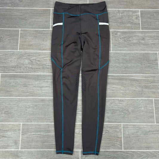 Dover Saddlery Silicone Grip Knee Patch Tights, Size Medium