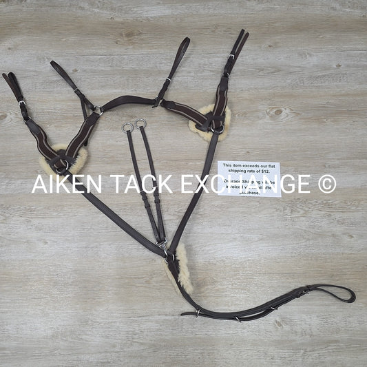 Shires Avignon 5 Point Breastplate, Brown, Oversize