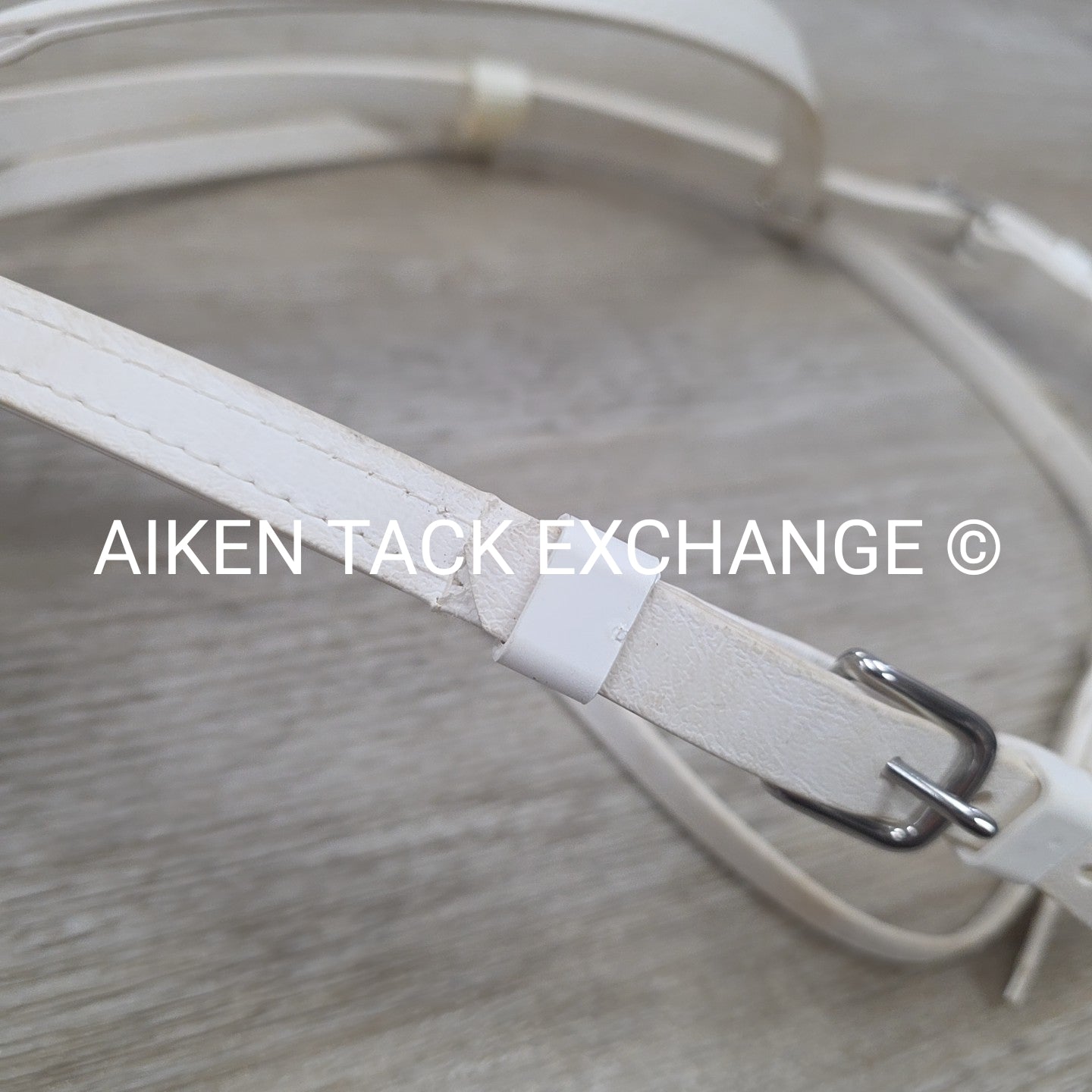 Jacks Beta Headstall and Curb Strap, White, Size Cob / Full