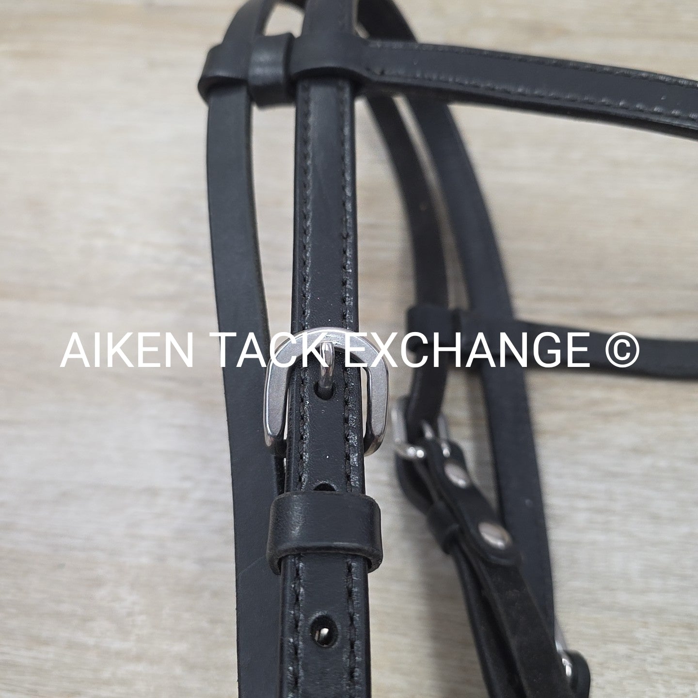 Circle Y Browband Headstall with Reins, Black, Size Full