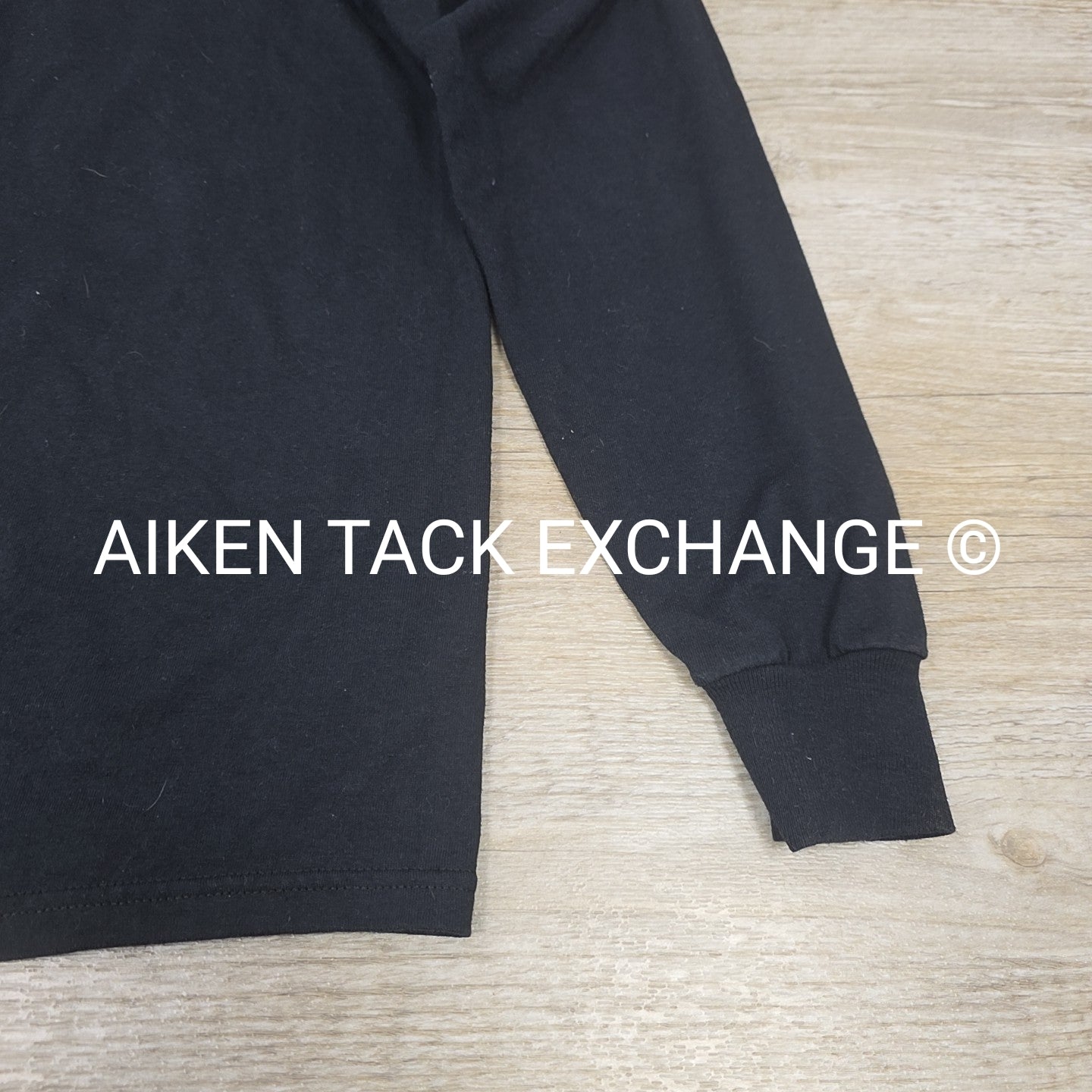 Black Country Long Sleeve Collared Top, Size Medium