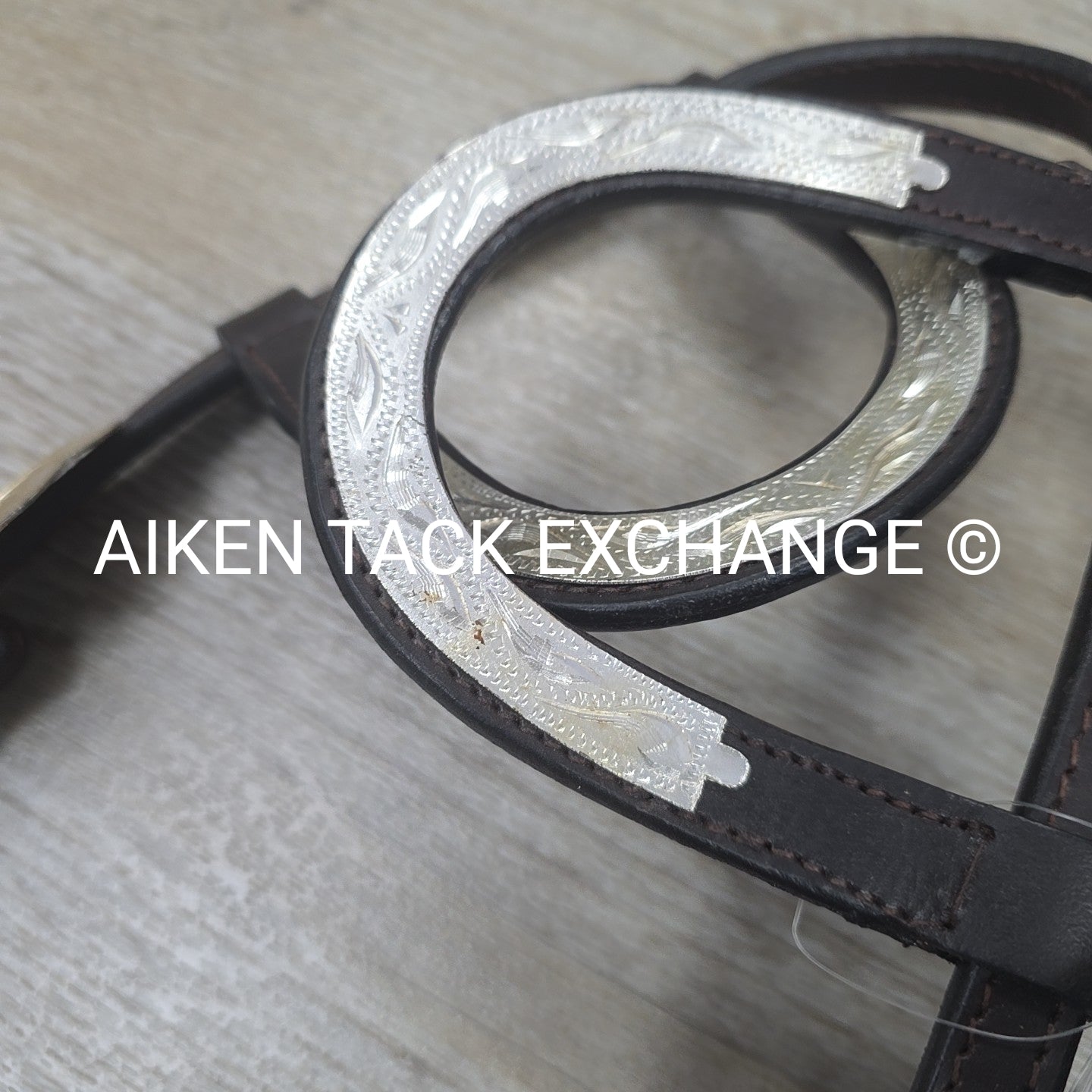 Tough1 Royal King Double Ear Show Headstall with Buckle End Split Reins, Horse