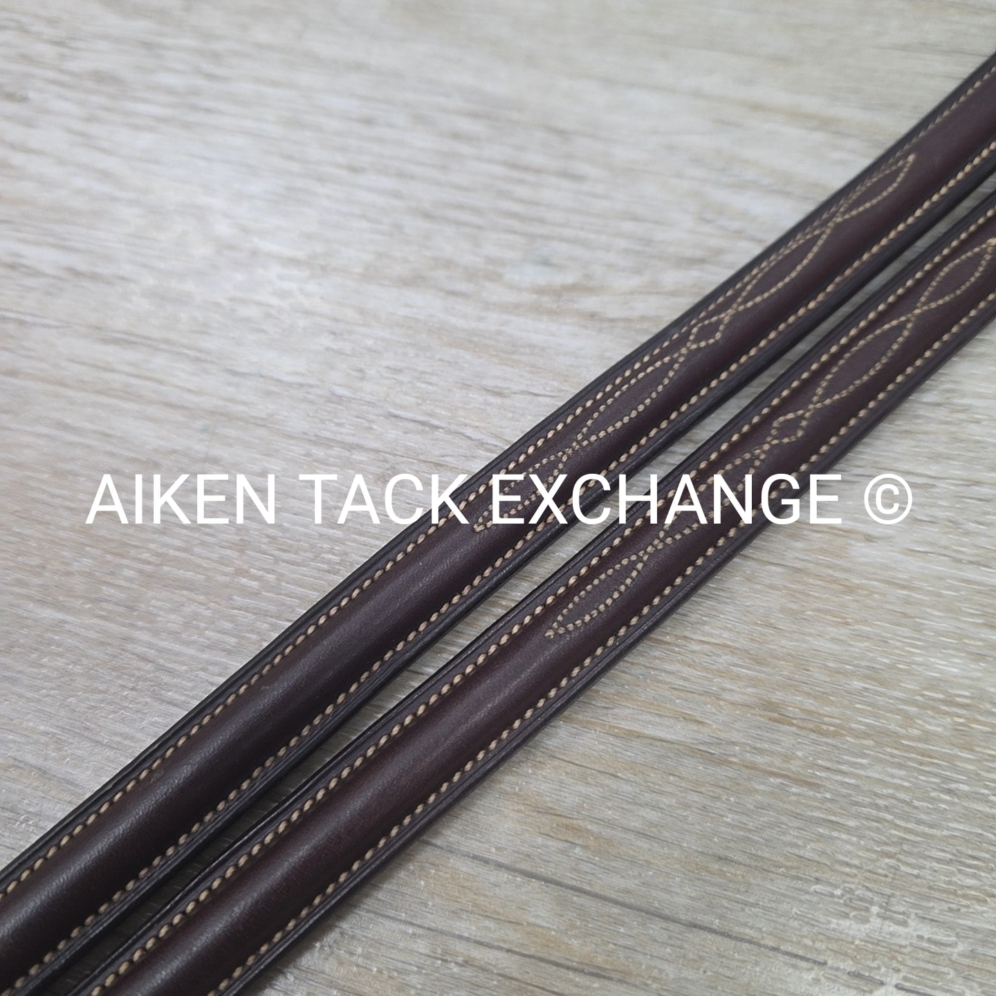 Fancy Stitched Laced Reins, Brown, 56"