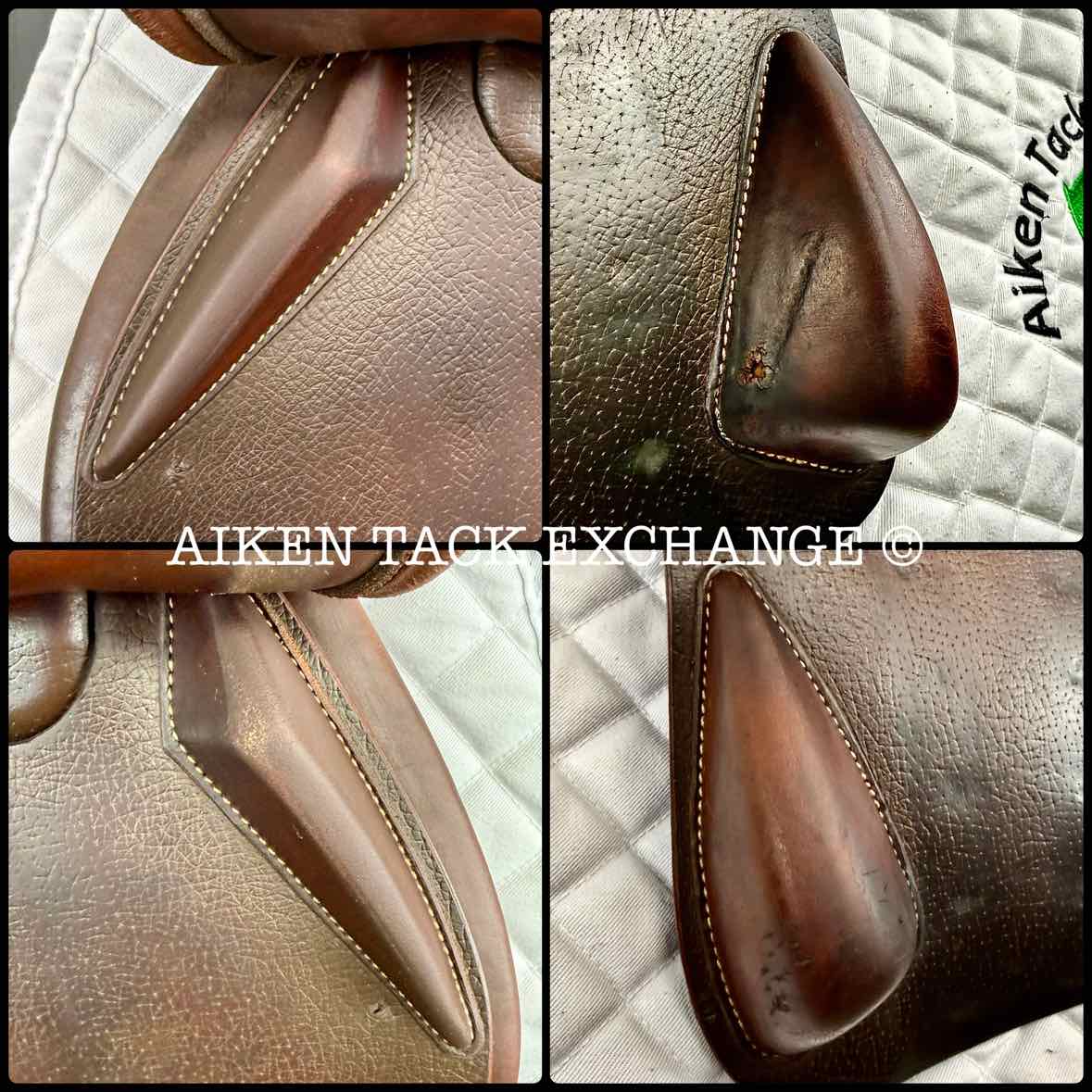 2009 Devoucoux Oldara Close Contact Jump Saddle, 17.5" Seat, 2A Flap, M/MW Tree, Foam Panels
