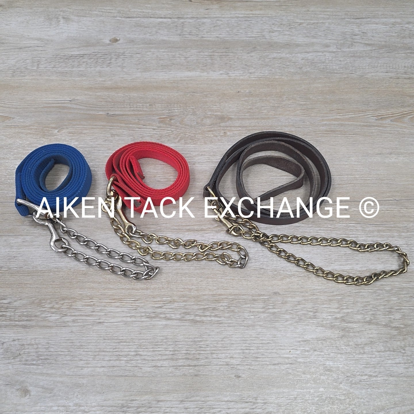 BARGAIN BUNDLE: 3 Lead Ropes w/ Chains, 2 Nylon, 1 Leather