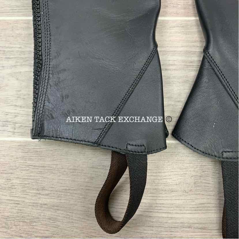 Huntley Equestrian Premium Leather Half Chap, Size X-Small Short