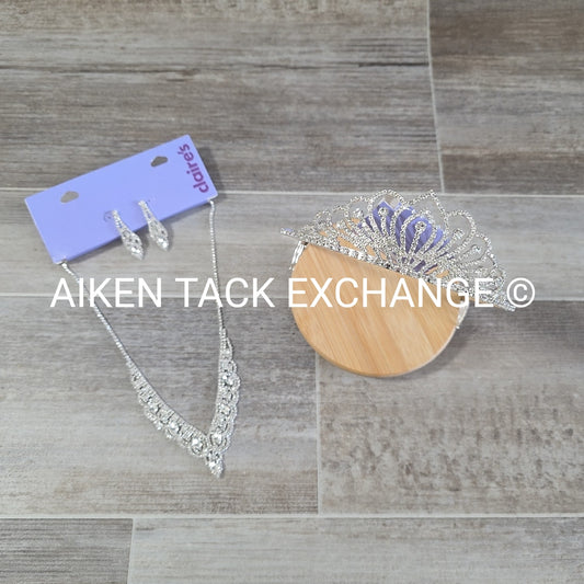 Claire's Bundle - 1 Tiara, 1 Set of Earrings, 1 Necklace