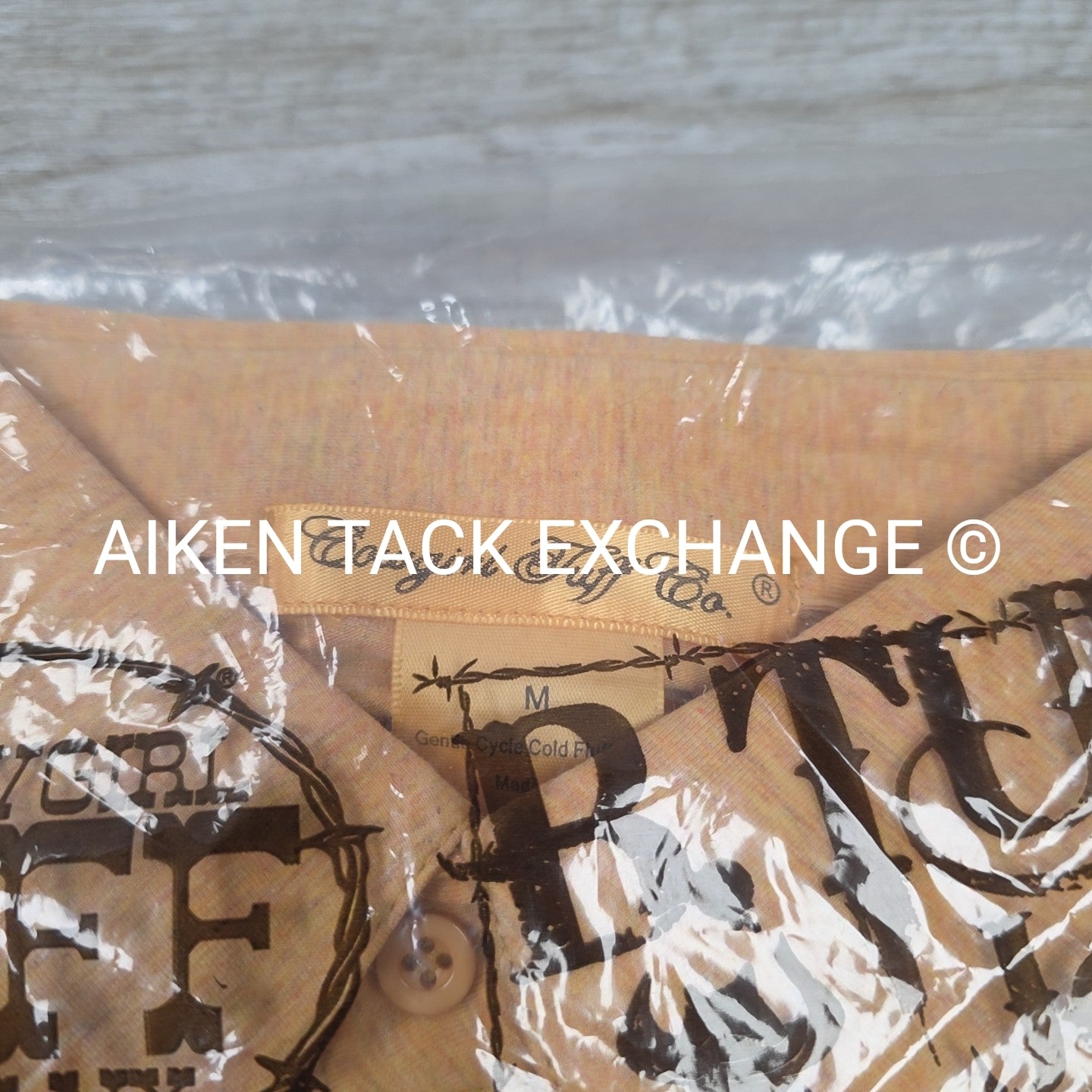 Cowgirl Tuff Sport Jersey Pullover Button Up Shirt, Heather Gold, Women's Medium