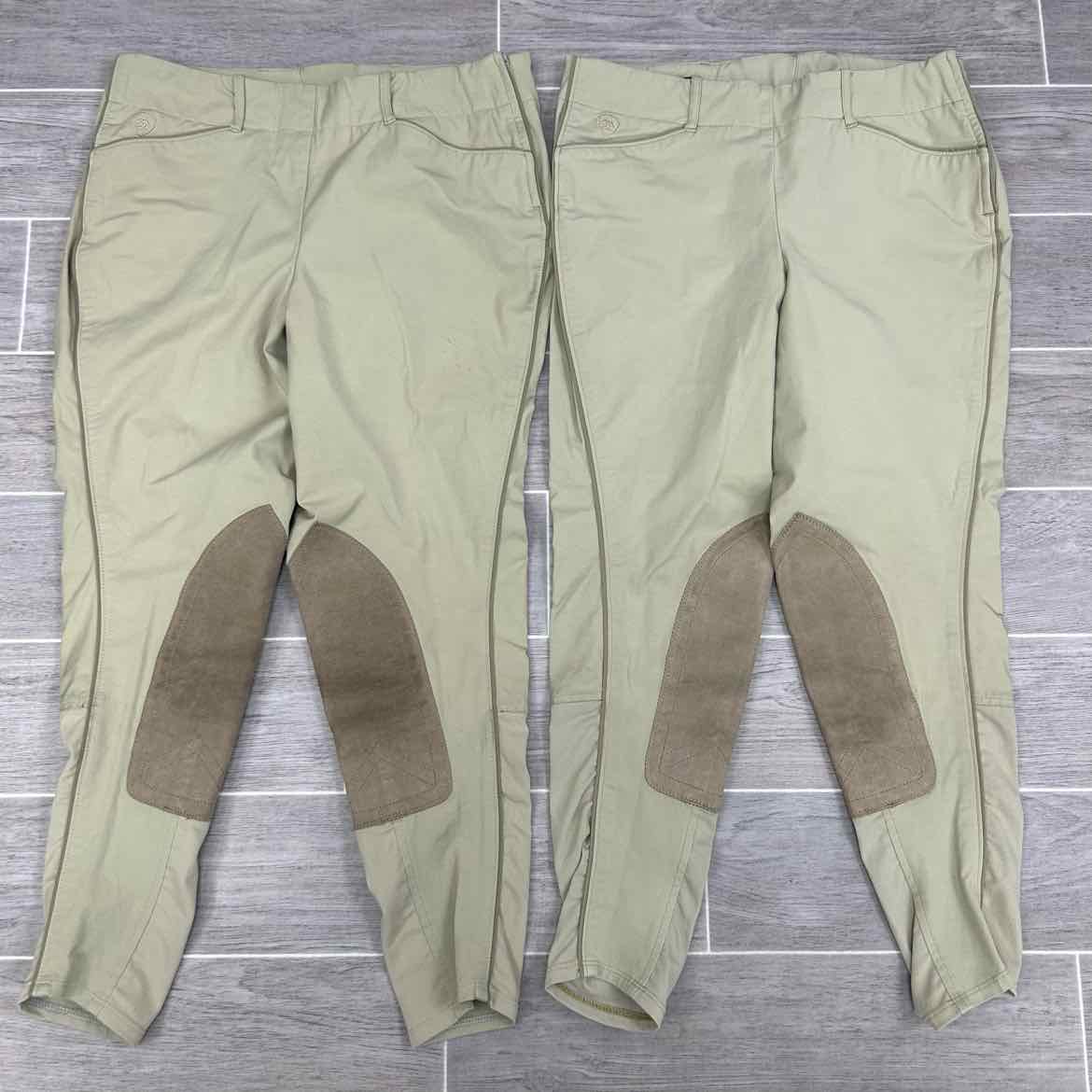 BARGAIN BUNDLE: Ariat All Circuit Knee Patch Side Zip Breeches, Size 26 R, 2 Pai