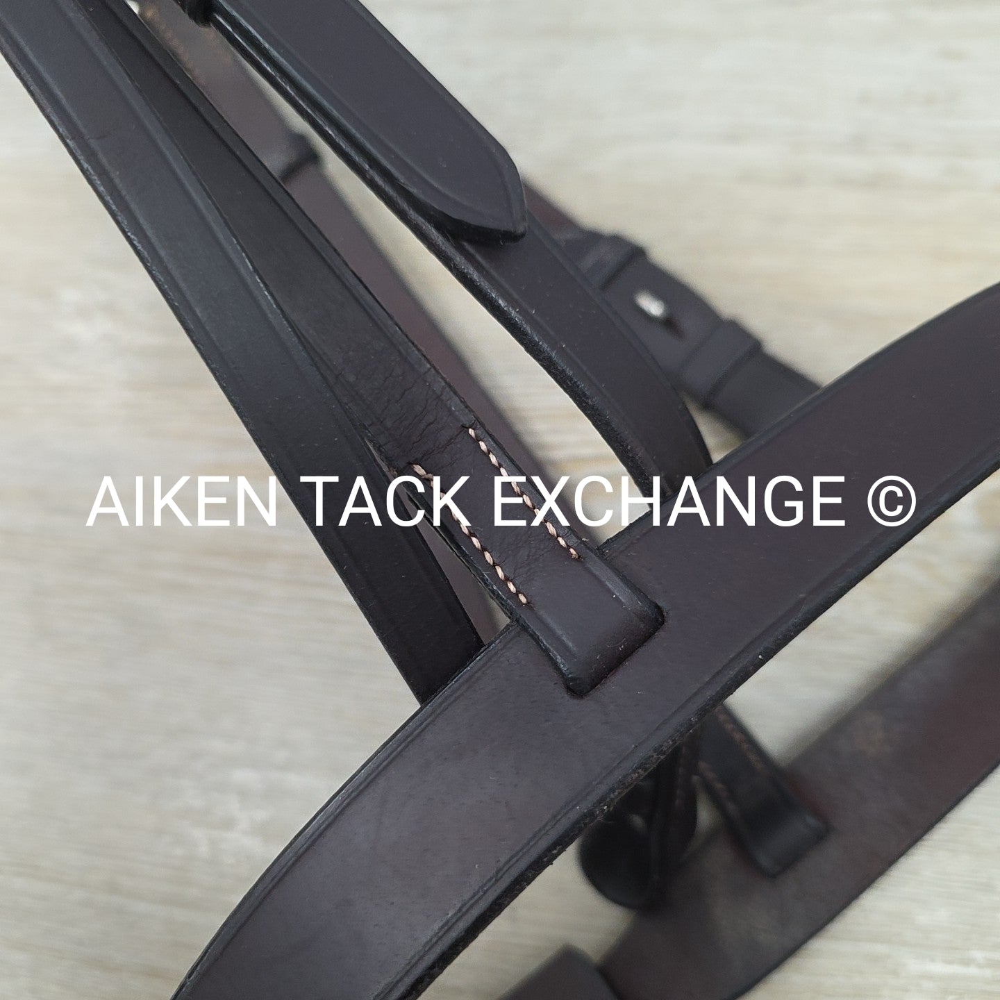 Horse Country Nimrod Flat Hunt Bridle with Laced Reins, Brown, Oversize