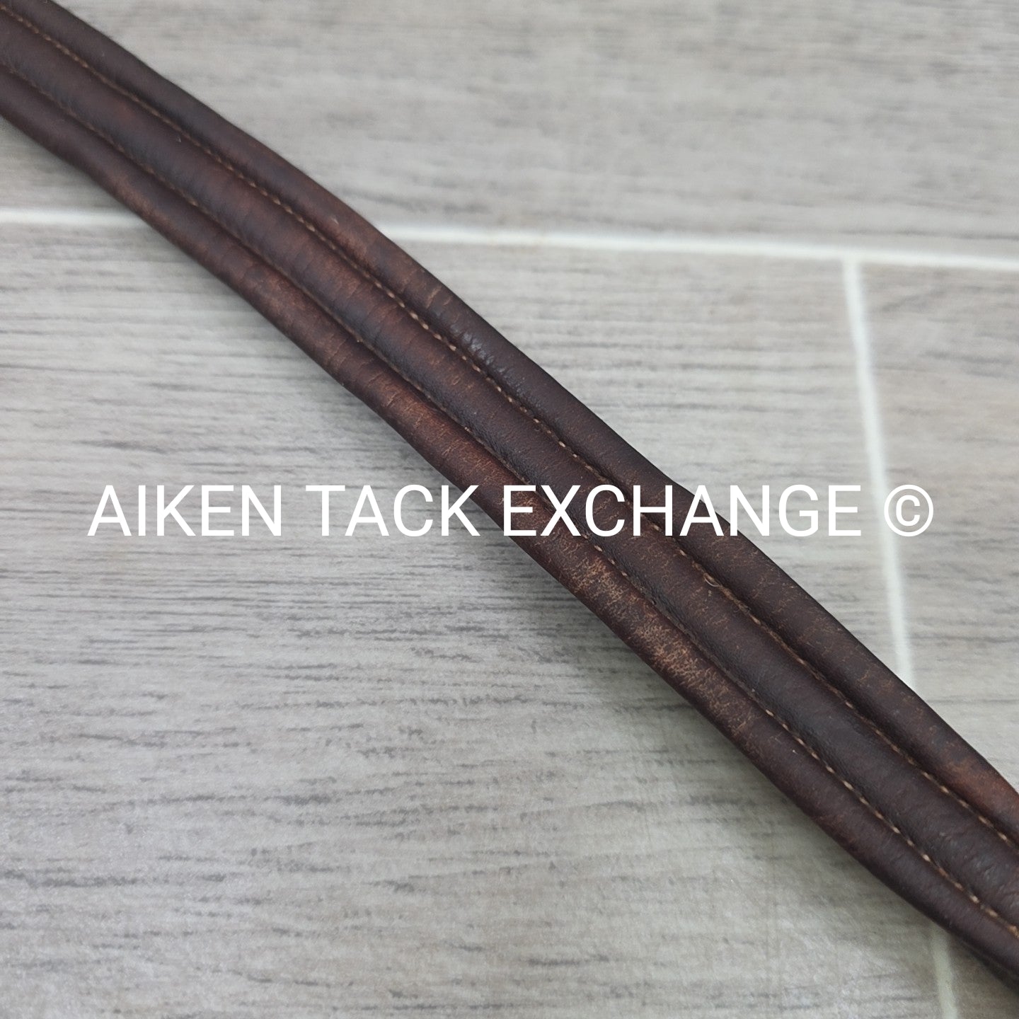 Plain Raised Noseband with Matching Browband, Brown, Size Full