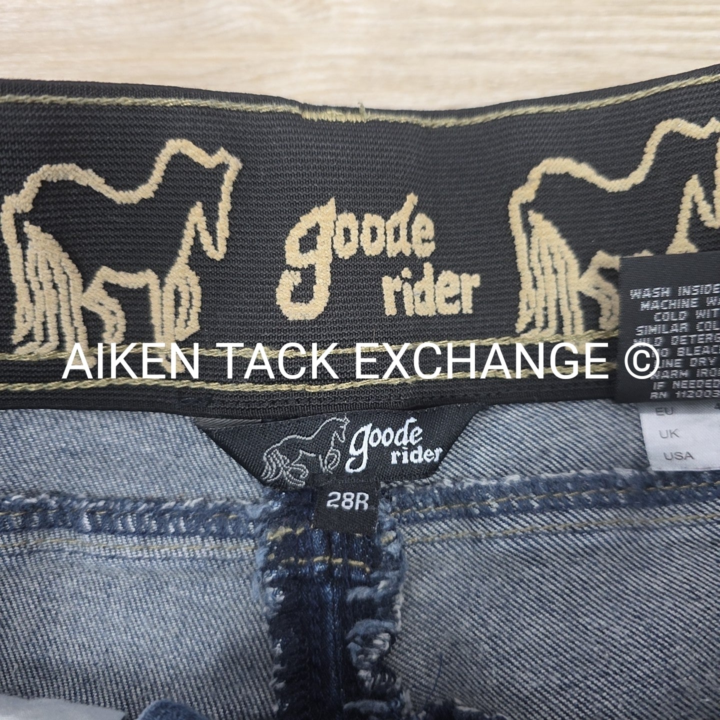 Goode Rider Denim Full Seat Breeches, Size 28