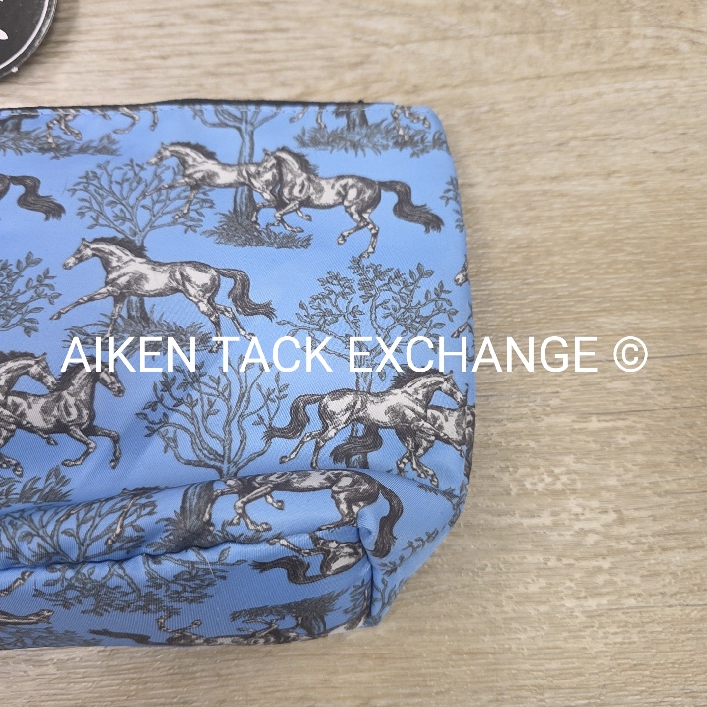 AWST Int'l Lila Blue Toile Accessory Bag with Wristlet