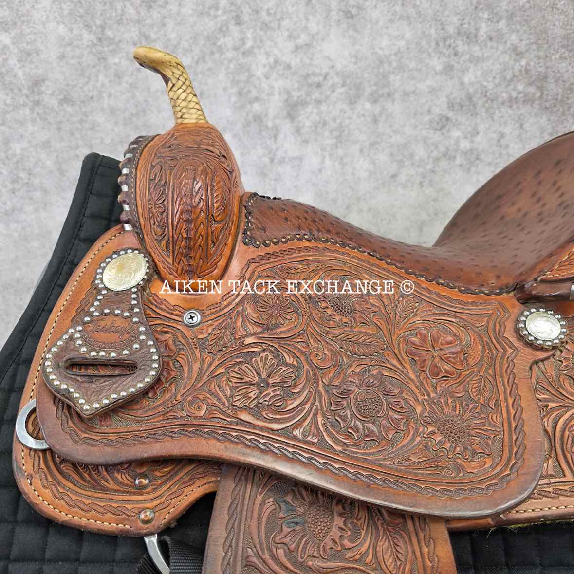 Teskey's Barrel Western Saddle, 15.5" Seat, Wide Tree - Full QH Bars