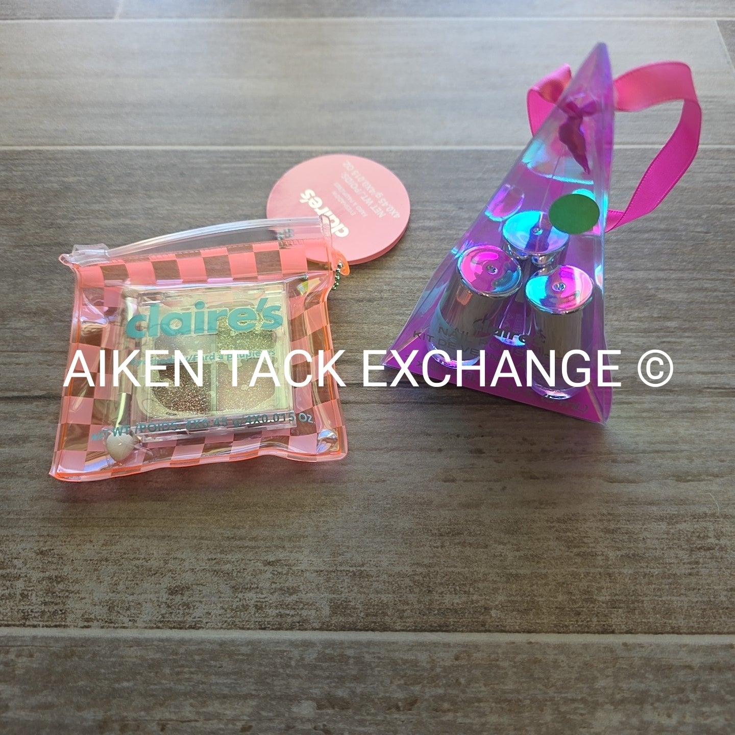 Claire's Beauty Set - Nail Polish (Set of 3) & Glitter Eyeshadow Palette