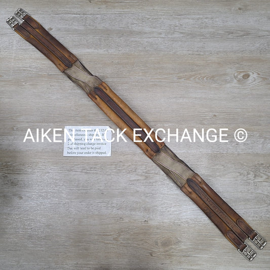 Mortack Girth with Double Elastic, Brown, 46"
