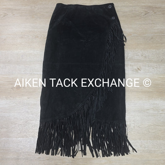 Newport News Suede Fringe Skirt, Women's 16