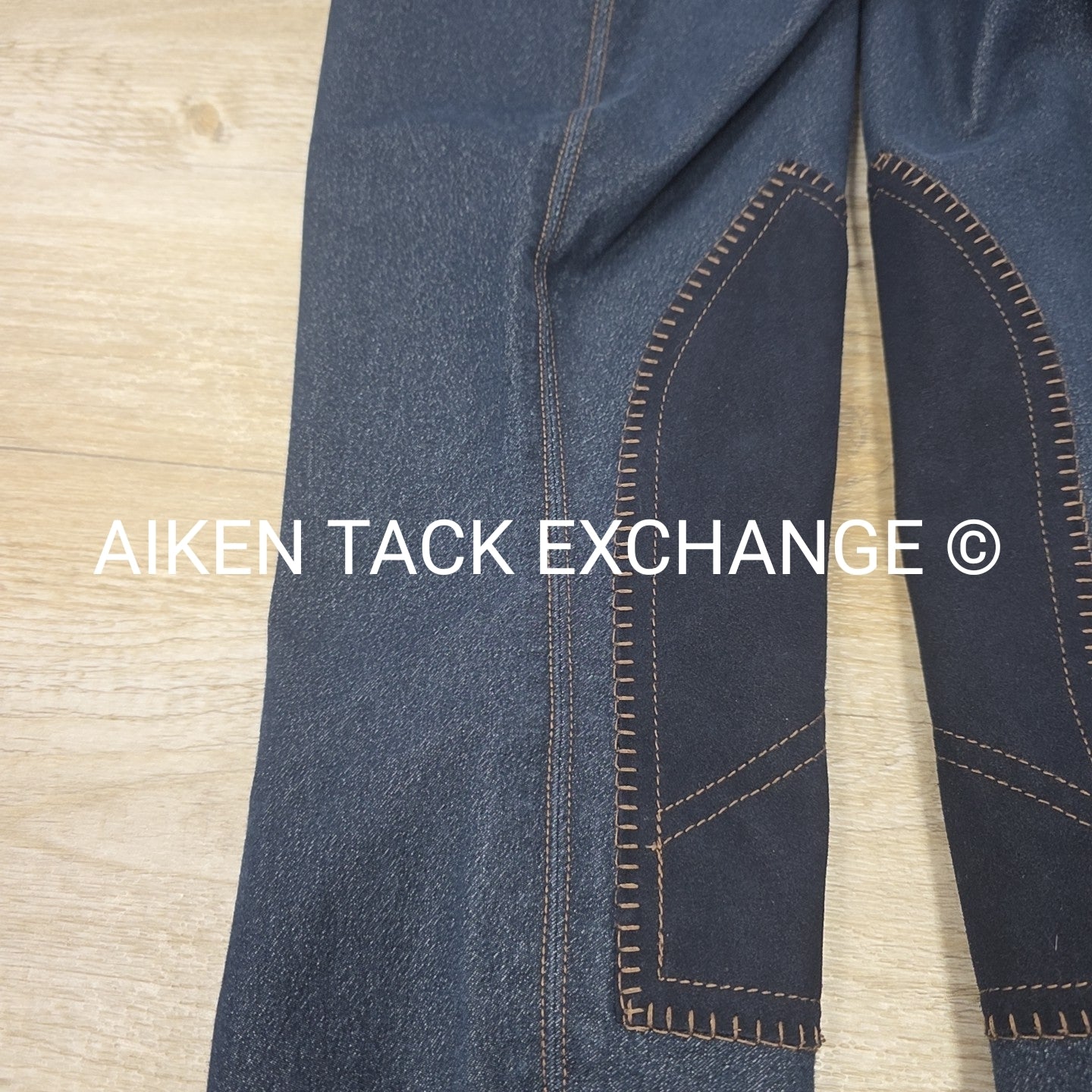 On Course Denim Knee Patch Breeches, Size 26