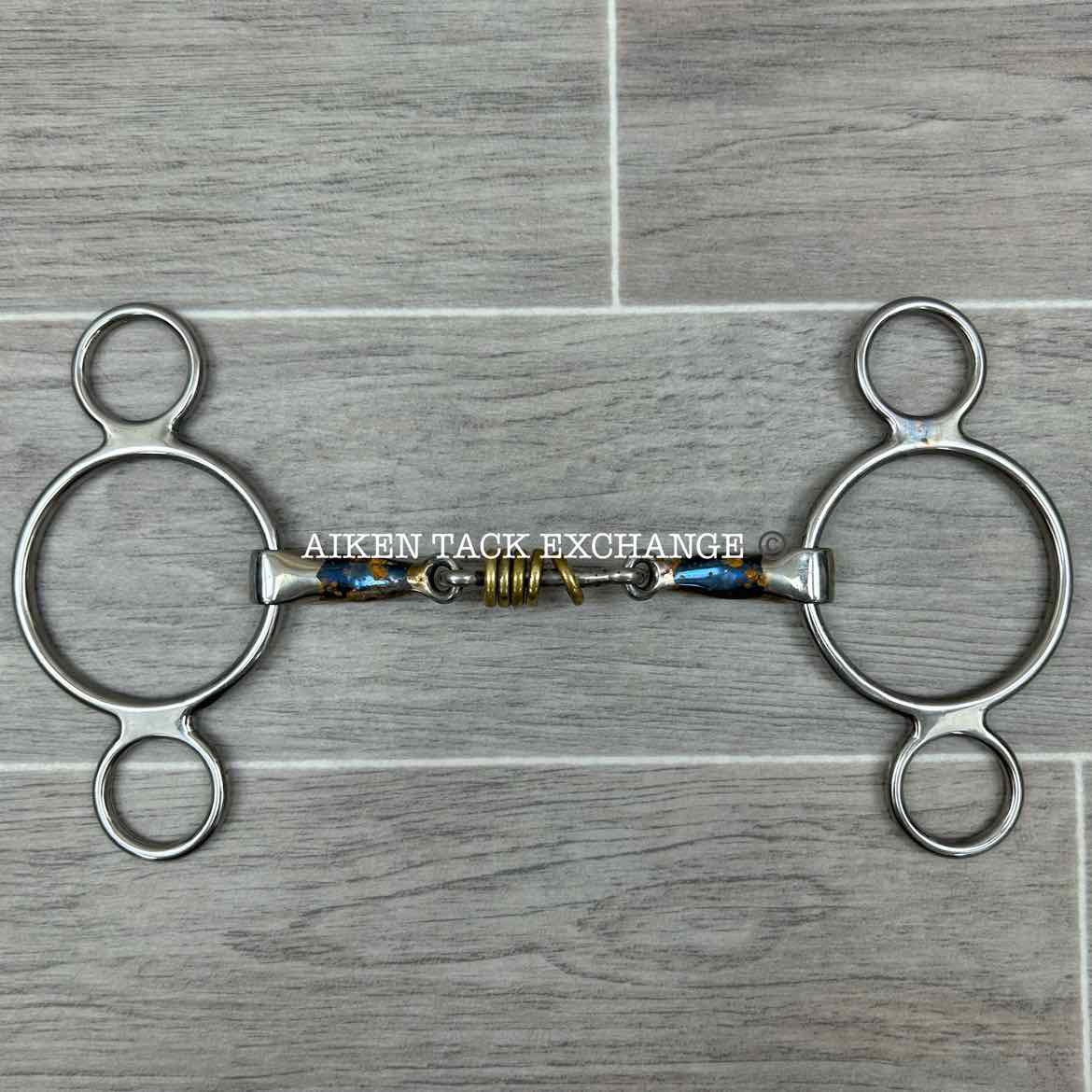Shires Blue Sweet Iron 2 Ring Elevator Bit with Copper Rollers 5"