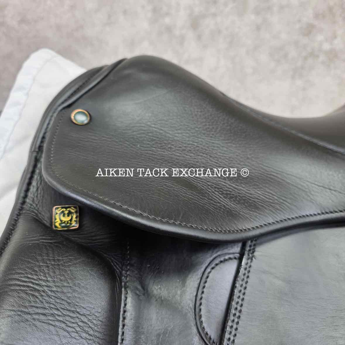 2003 Stubben Maestoso Dressage Saddle, 17" Seat, 32cm Tree - Extra Wide, Wool Flocked Panels