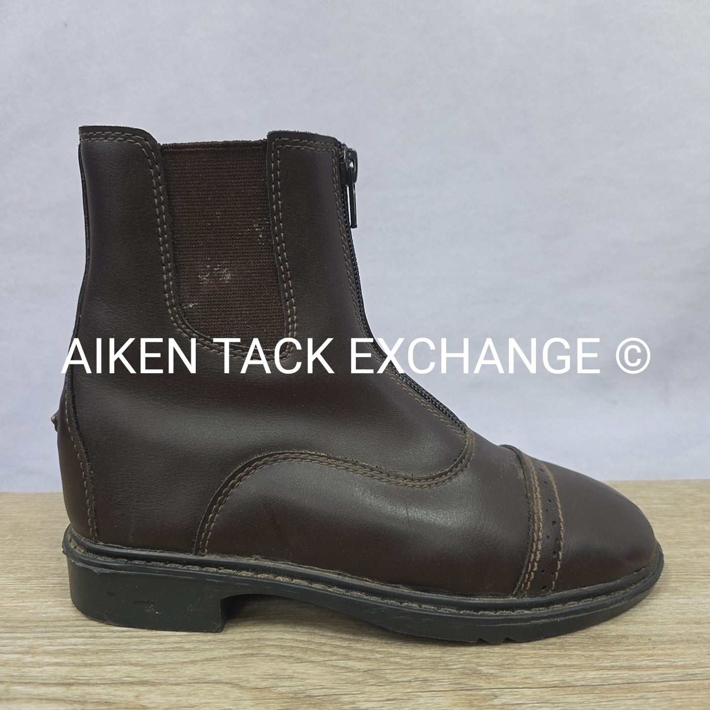 TuffRider Zip Up Paddock Boots, Brown, Size 3