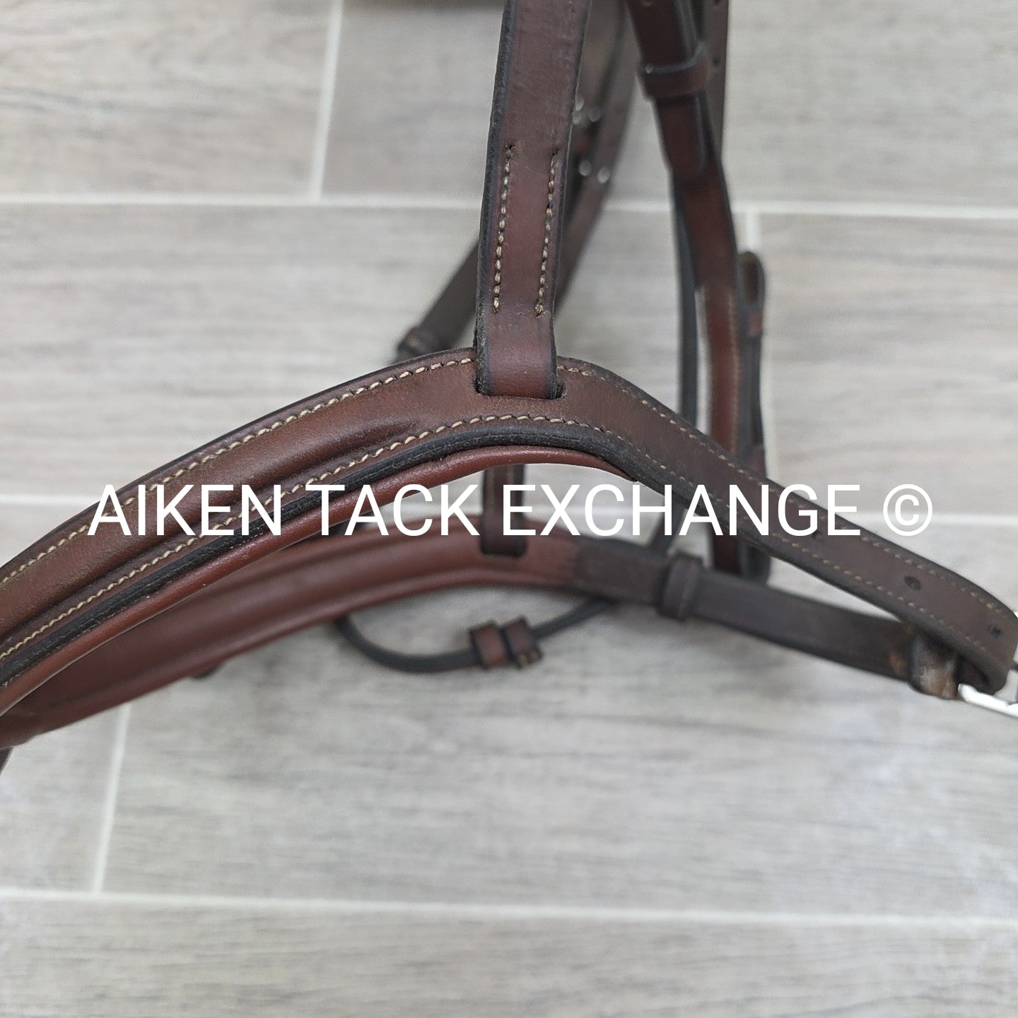 Arion Fancy Stitched Flash Noseband Monocrown Bridle, No Reins, Brown, Size Full