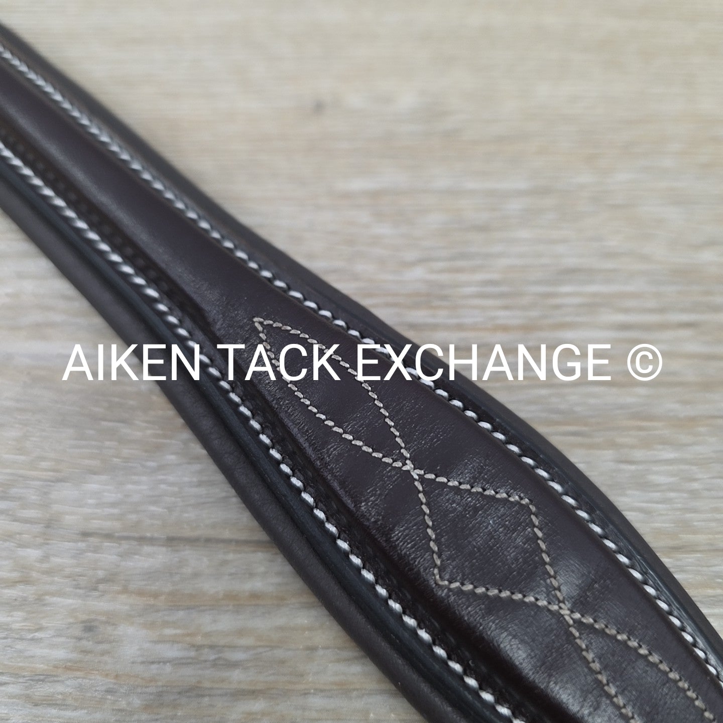 ExionPro Padded Fancy Stitched Raised Browband, Brown, 15"