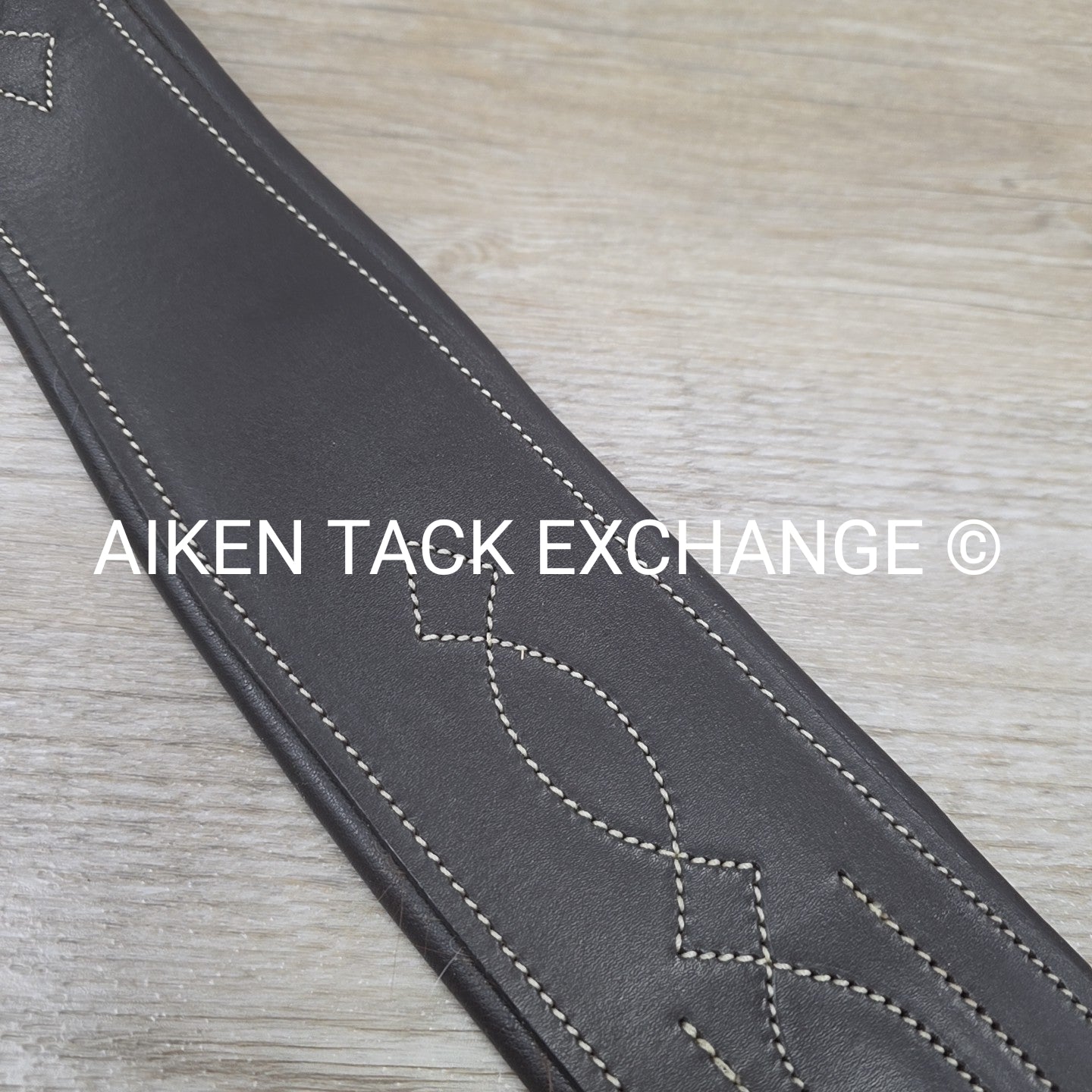 Fancy Stitched Girth with Double End Elastic, Brown, 48"