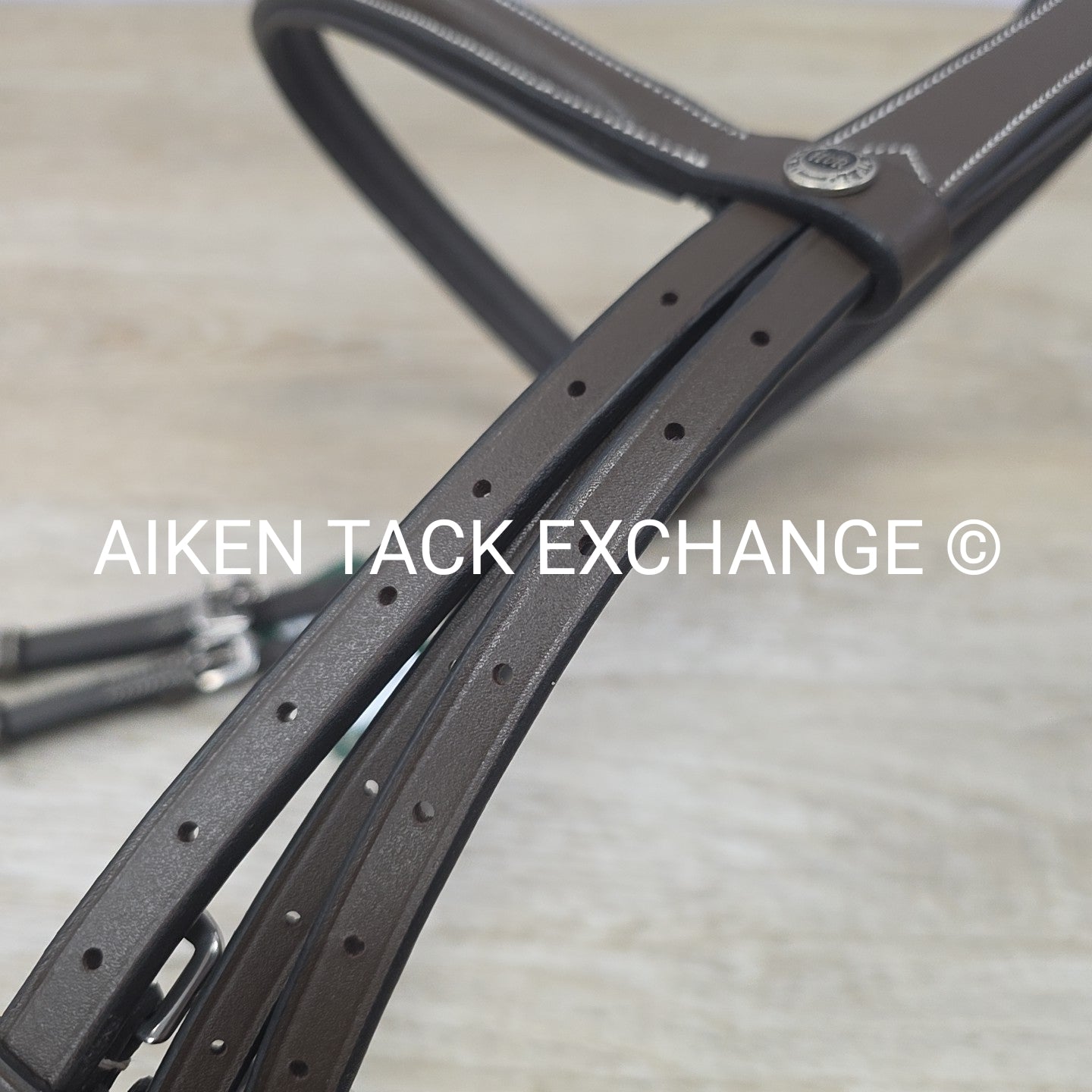 HDR Pro Mono Crown Flash Bridle with Rubber Reins, Havana, Oversize