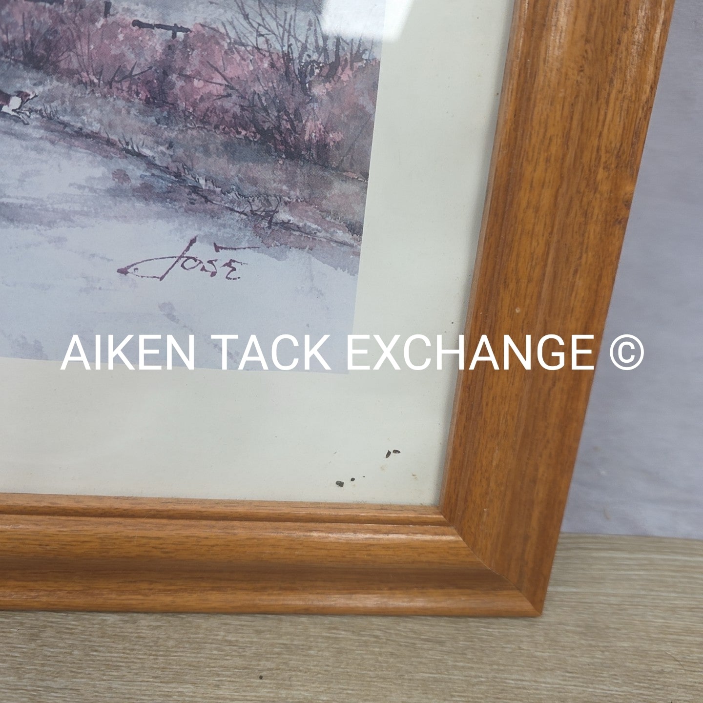 Framed and Matted Hunt Print, 23" x 19"