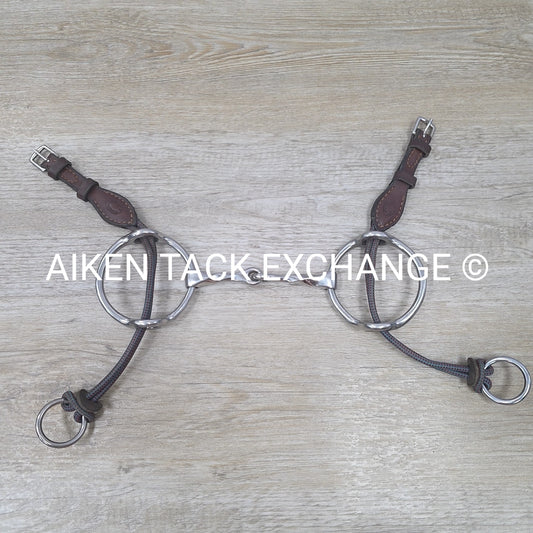 Single Joint Slow Twist Loose Ring Gag Bit 5" with Nunn Finer Rope Gag Cheeks