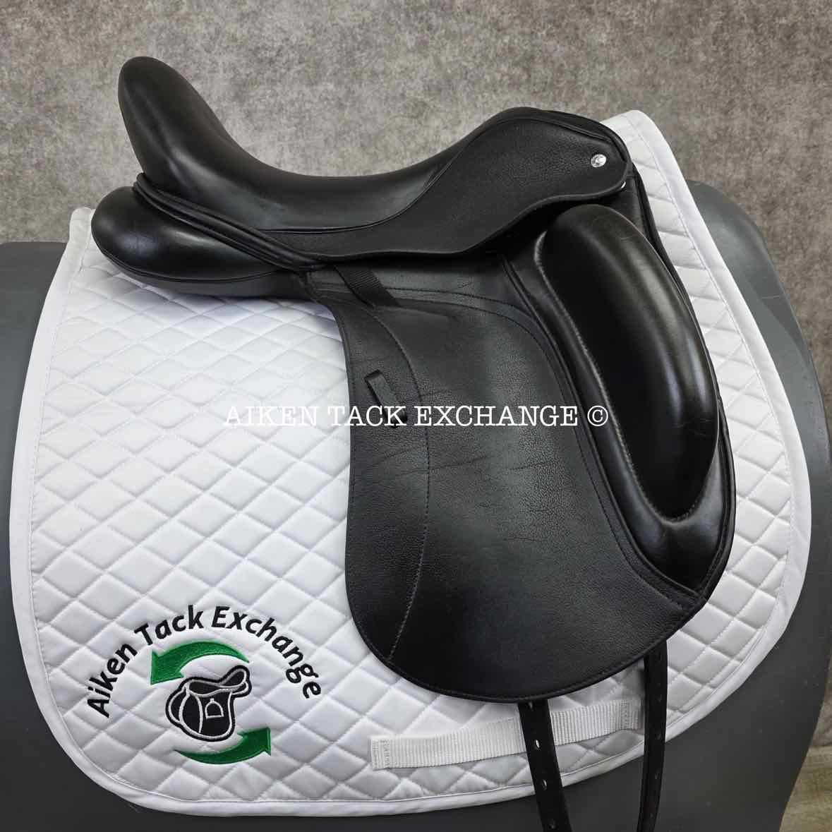 2017 Custom Saddlery Wolfgang Omni Monoflap Dressage Saddle, 17.5" Seat, Adjustable Tree, Wool Flocked Panels