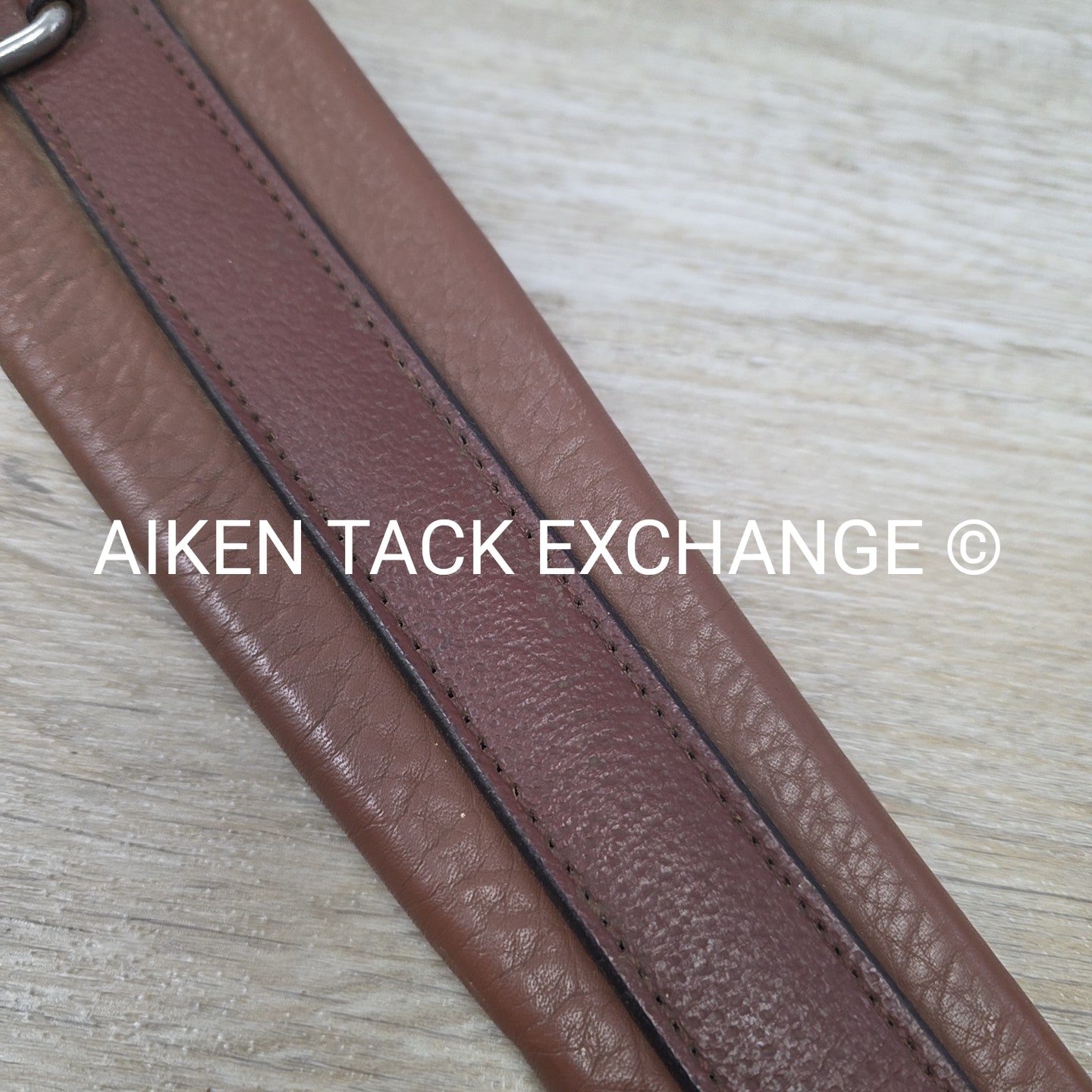 Leather Girth with Single End Elastic, Brown 54"