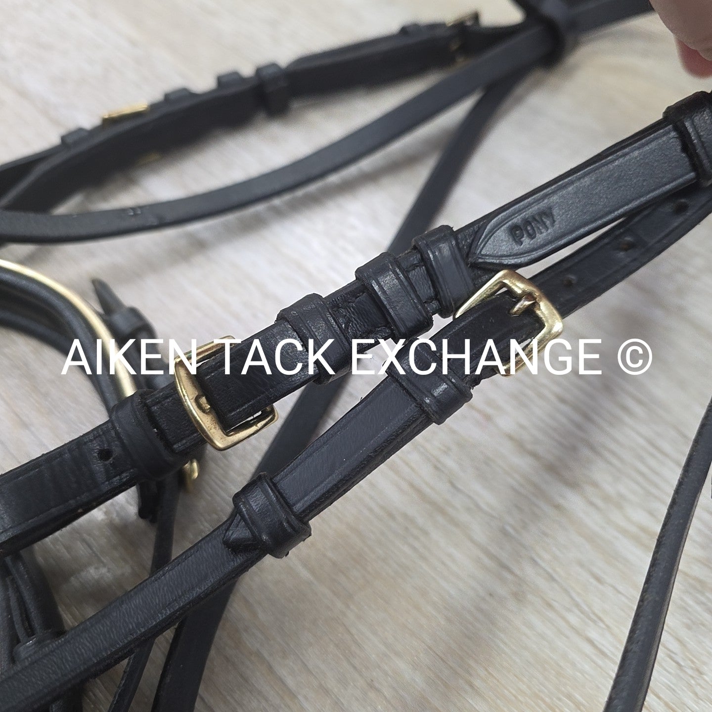 Rhinegold Flash Dressage Bridle with Matching Rubber Reins, Black with Gold, Siz