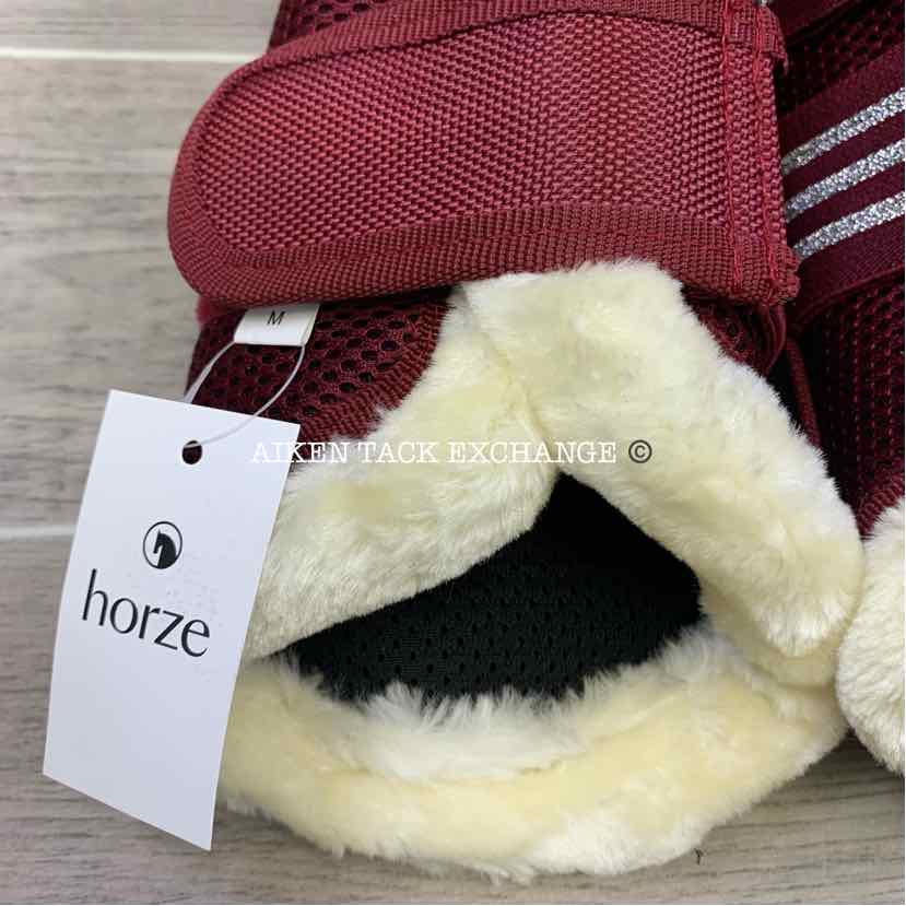 Horze Lincoln Faux Fur Brushing Boots, Size Medium (Pair of 2)