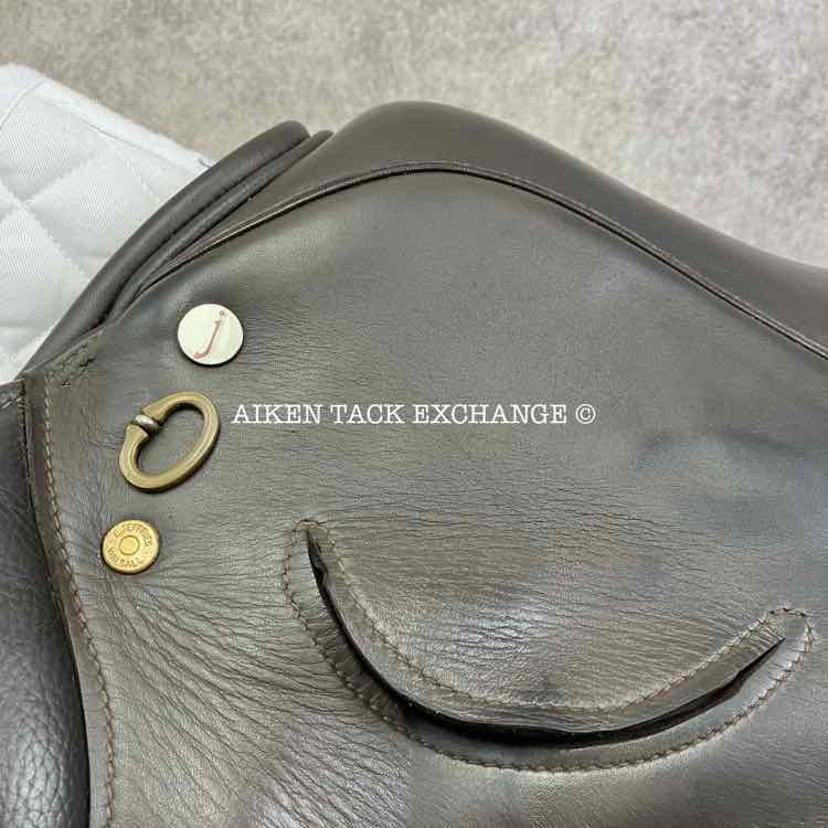 **SOLD** 2012 Jeffries Flyover Monoflap Jump Saddle, 18" Seat, Wide Tree, Wool Flocked Panels